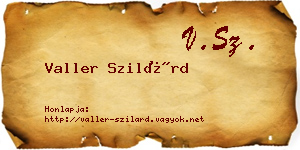 Valler Szilárd névjegykártya